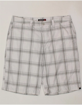 Comfort Design QUIKSILVER Mens Chino Shorts W36 Large White Check Polyester