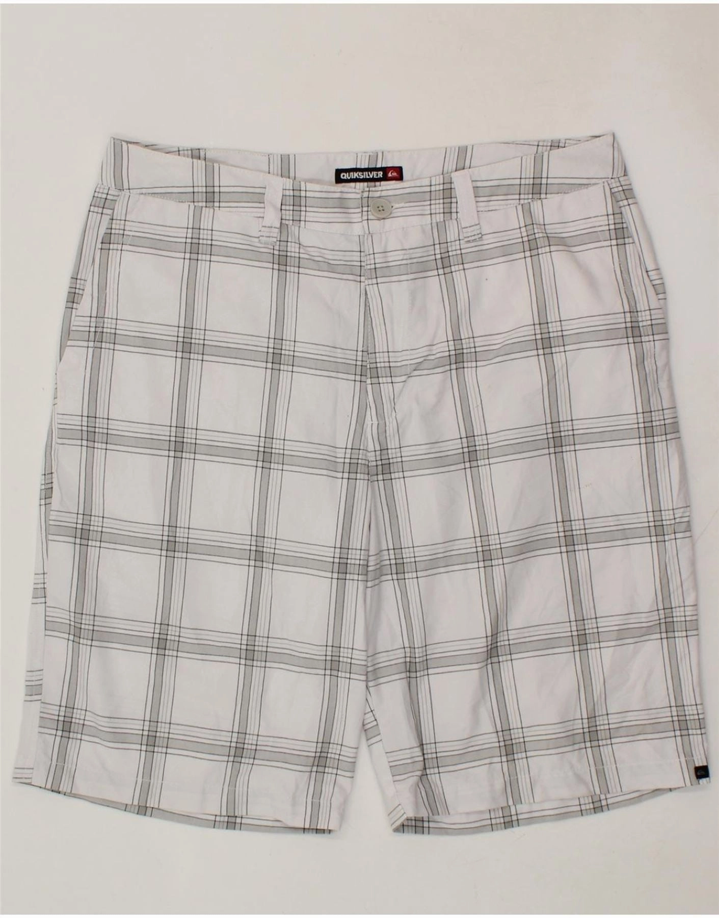 Comfort Design QUIKSILVER Mens Chino Shorts W36 Large White Check Polyester