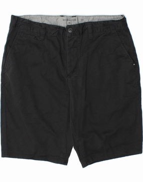 QUIKSILVER Mens Straight Fit Chino Shorts W33 Medium Black Cotton Stretch Design