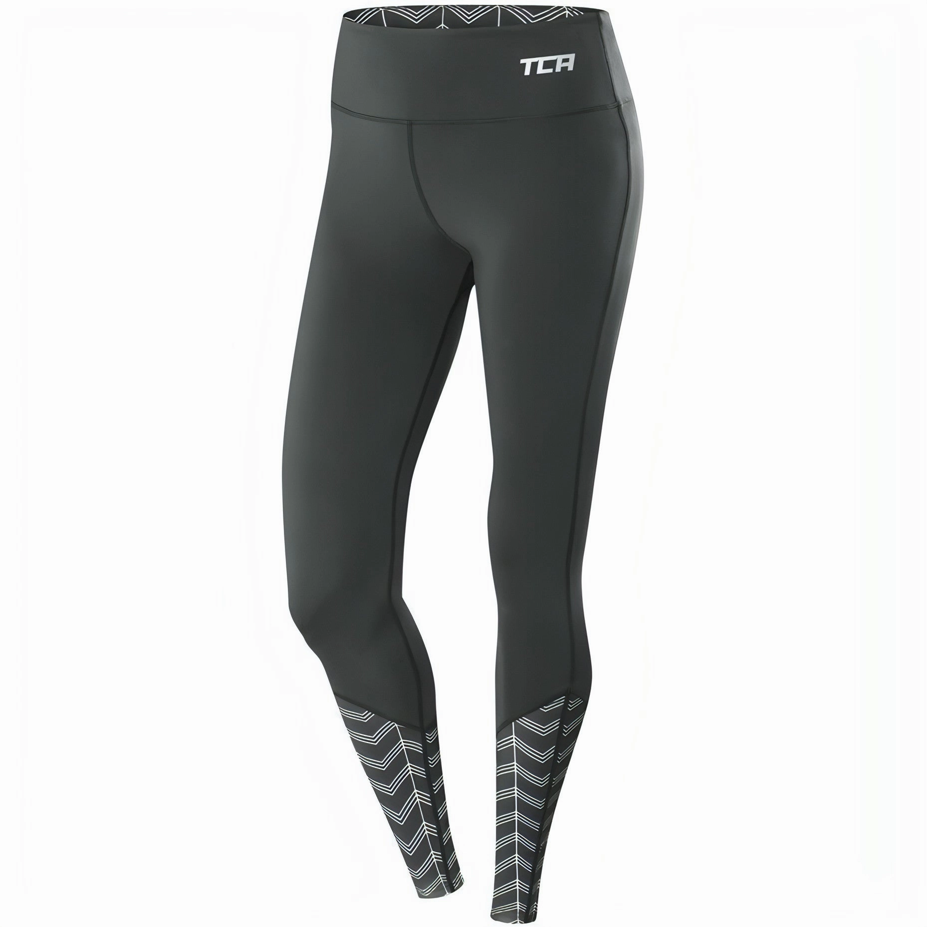 Flattering Shape TCA Impulse Printed Womens Long Running Tights - Grey
