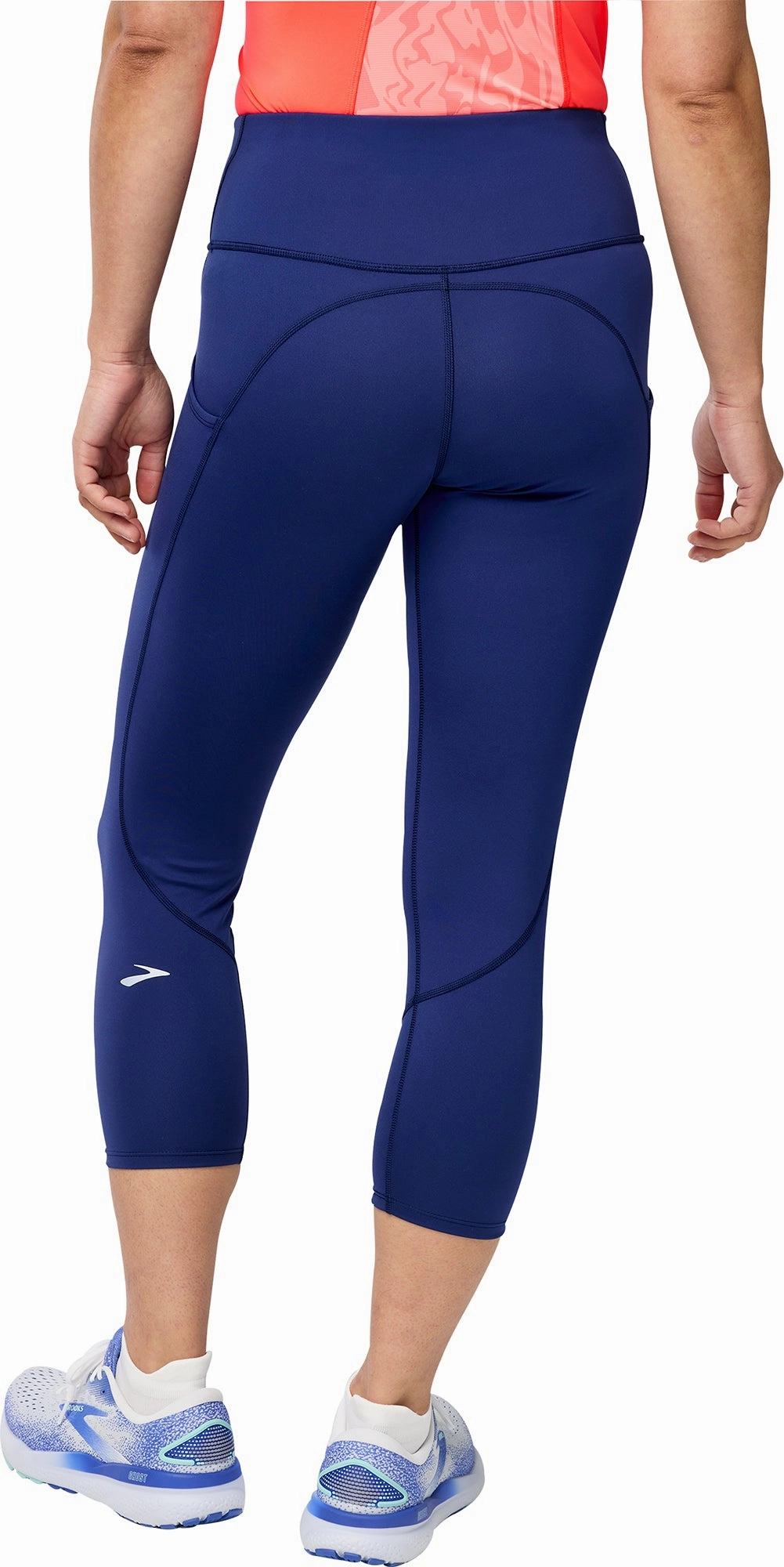 Brooks Spark Womens 3/4 Capri Running Tights - Blue Sculpting Fit