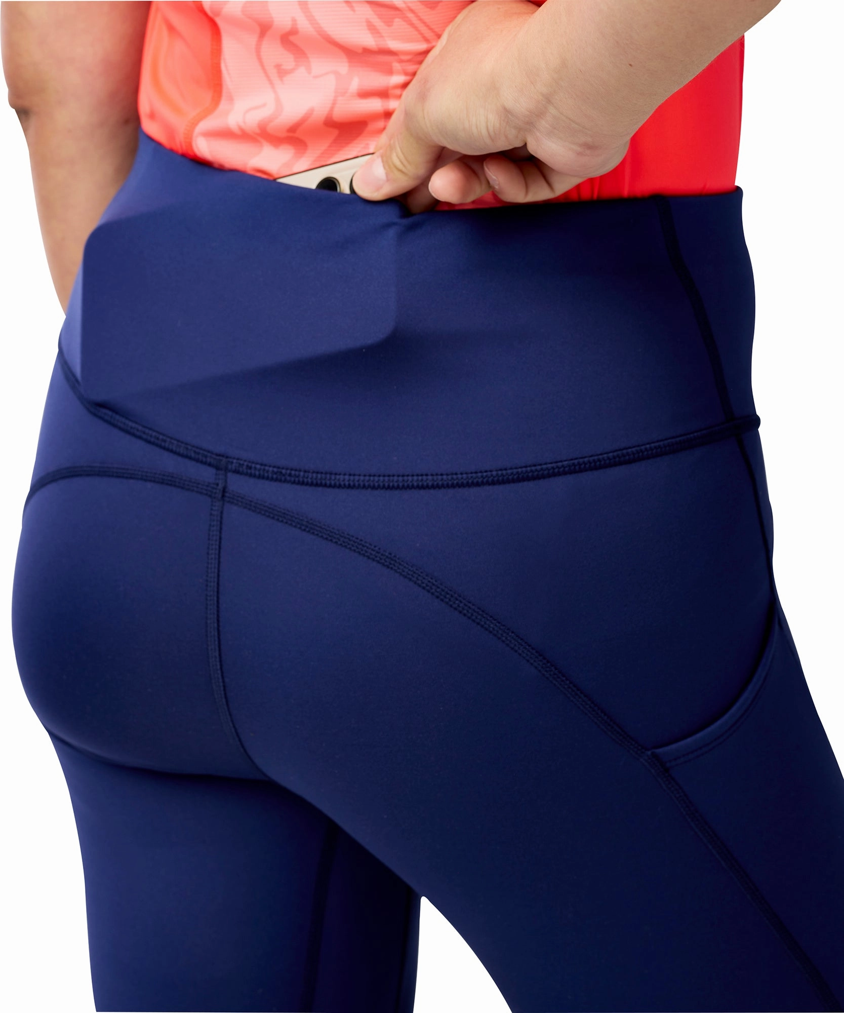 Mesh Panel Outdoor Running Comfy Design Brooks Spark Womens 3/4 Capri Running Tights - Blue