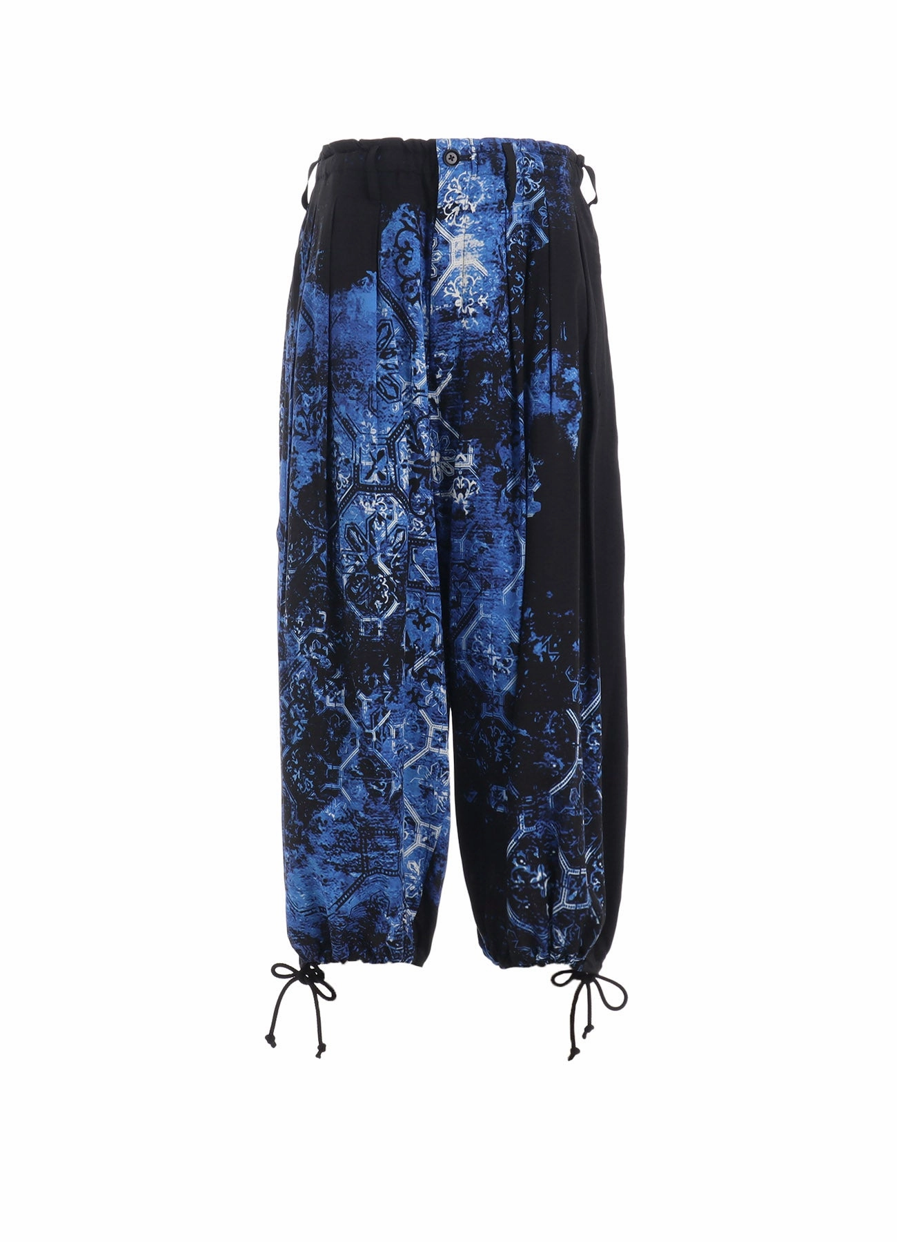 RAYON PRINT TILE PATTERN BALLOON PANTS Breathable Comfort ReinforcedSeams