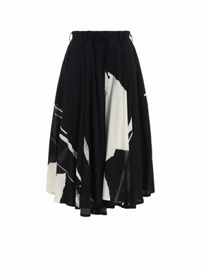 RAYON PRINT TORN PATTERN CIRCLE PANTS Cozy Lining