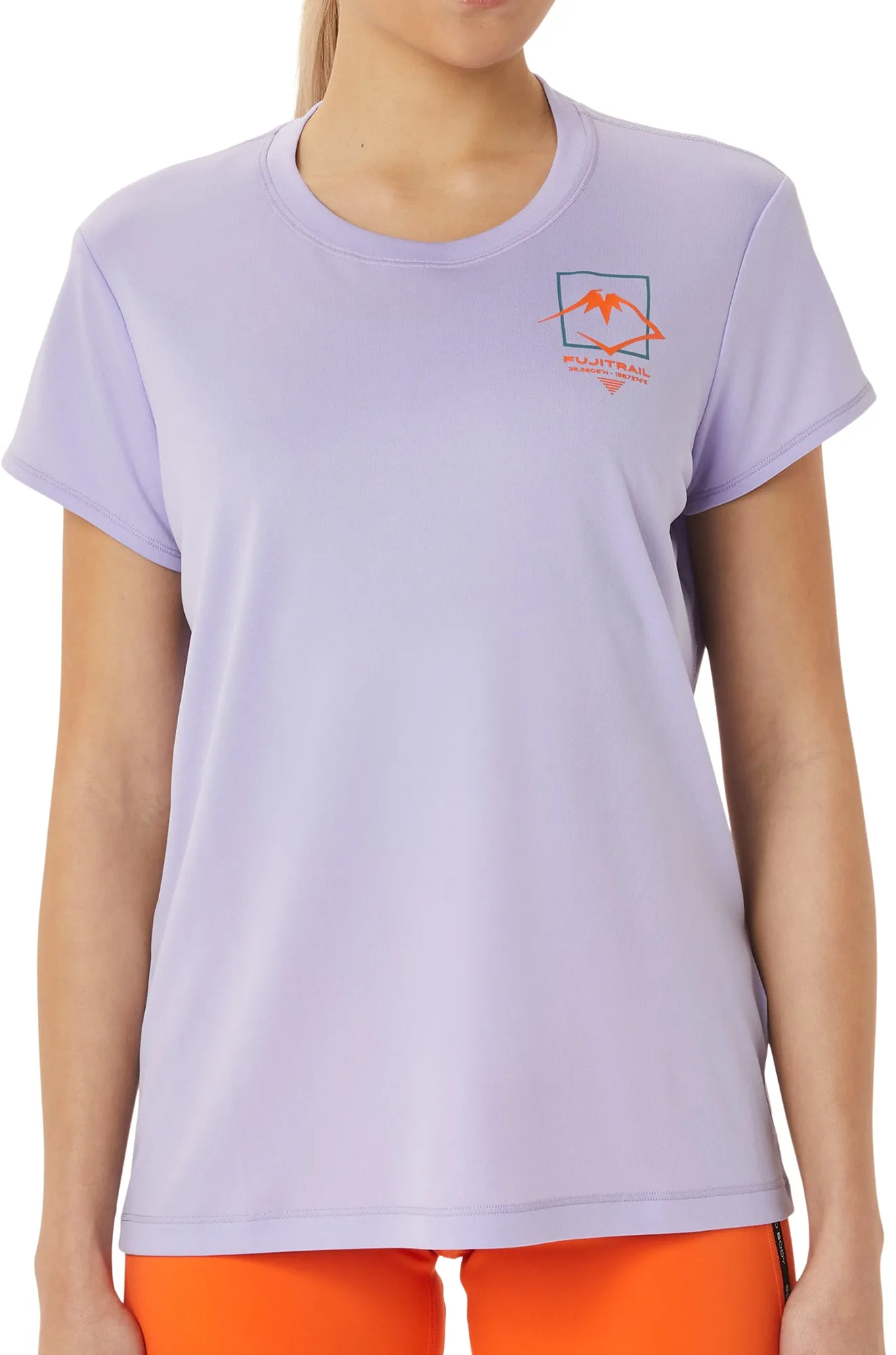Asics FujiTrail Logo Short Sleeve Womens Running Top - Purple Comfy Touch