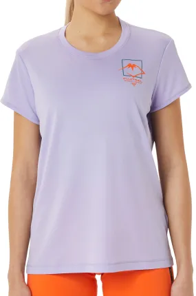 Asics FujiTrail Logo Short Sleeve Womens Running Top - Purple Comfy Touch