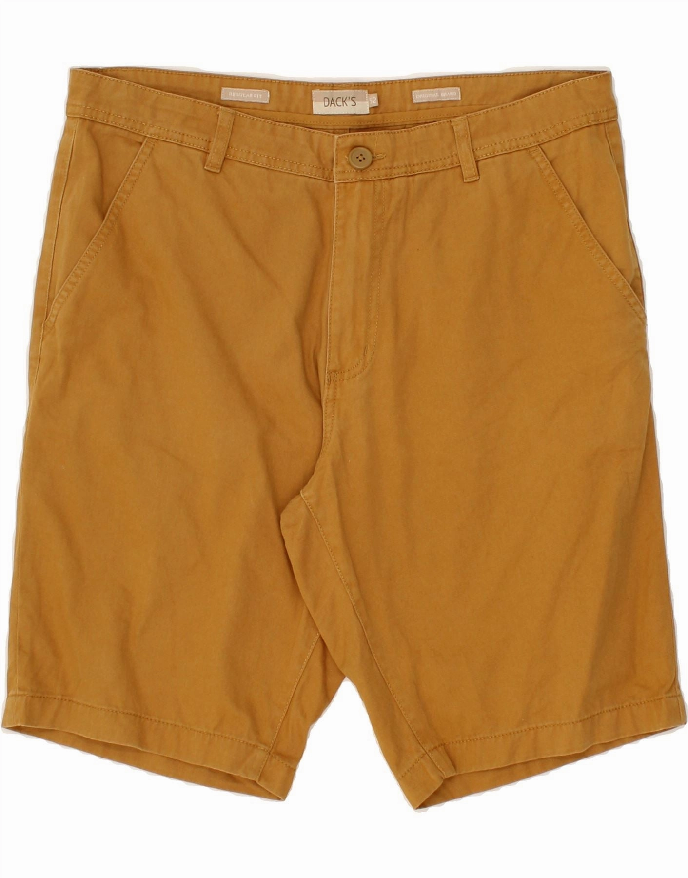 DACK'S Mens Regular Fit Chino Shorts IT 52 XL W36  Brown Cotton Versatile Shorts