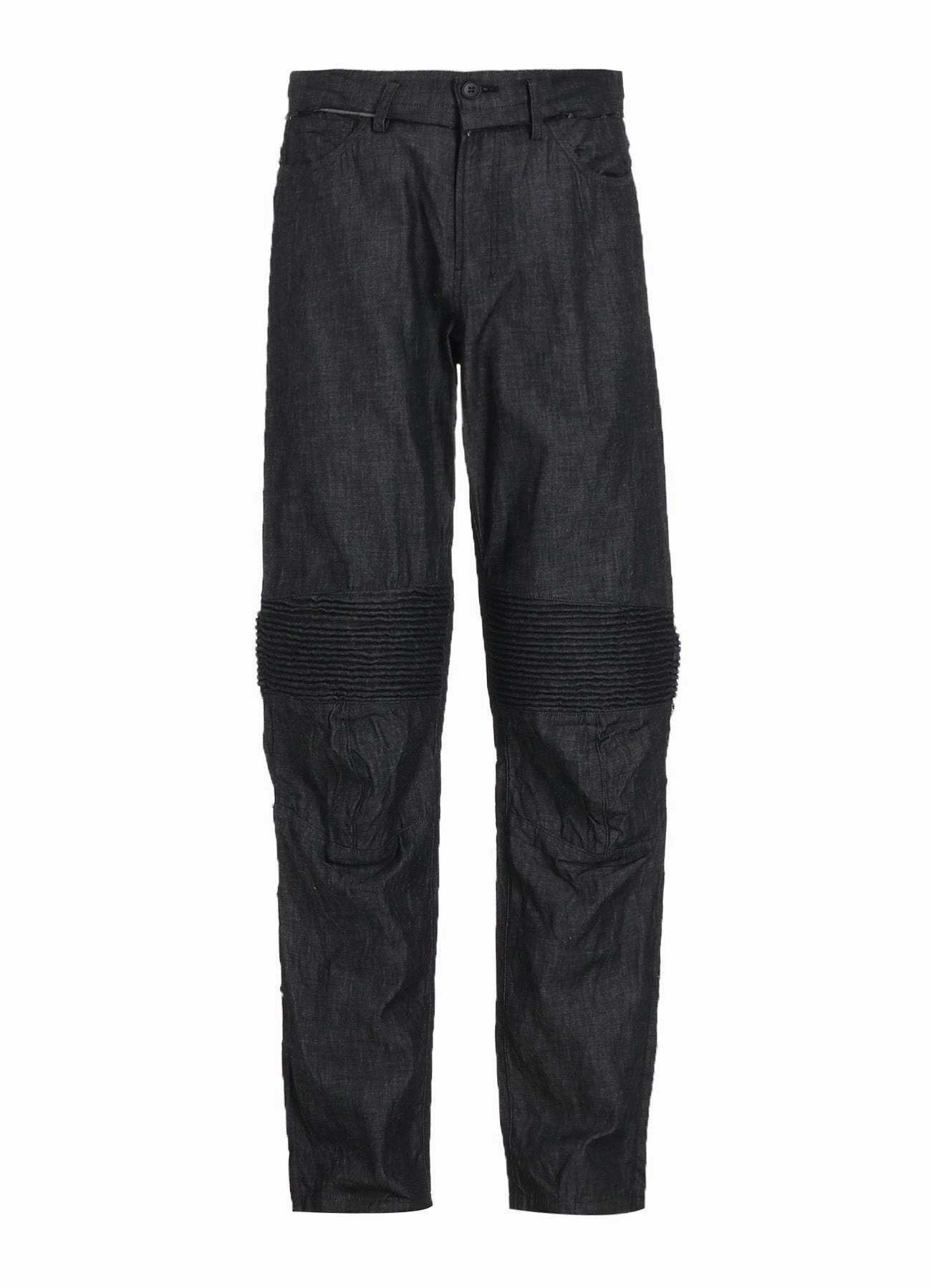 LIGHT DENIM BIKER PANTS Stain Resistant Weave