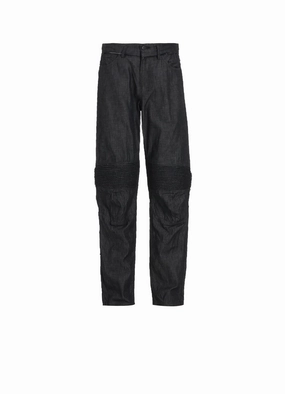LIGHT DENIM BIKER PANTS Smooth Fabric Wrinkle-Resistant