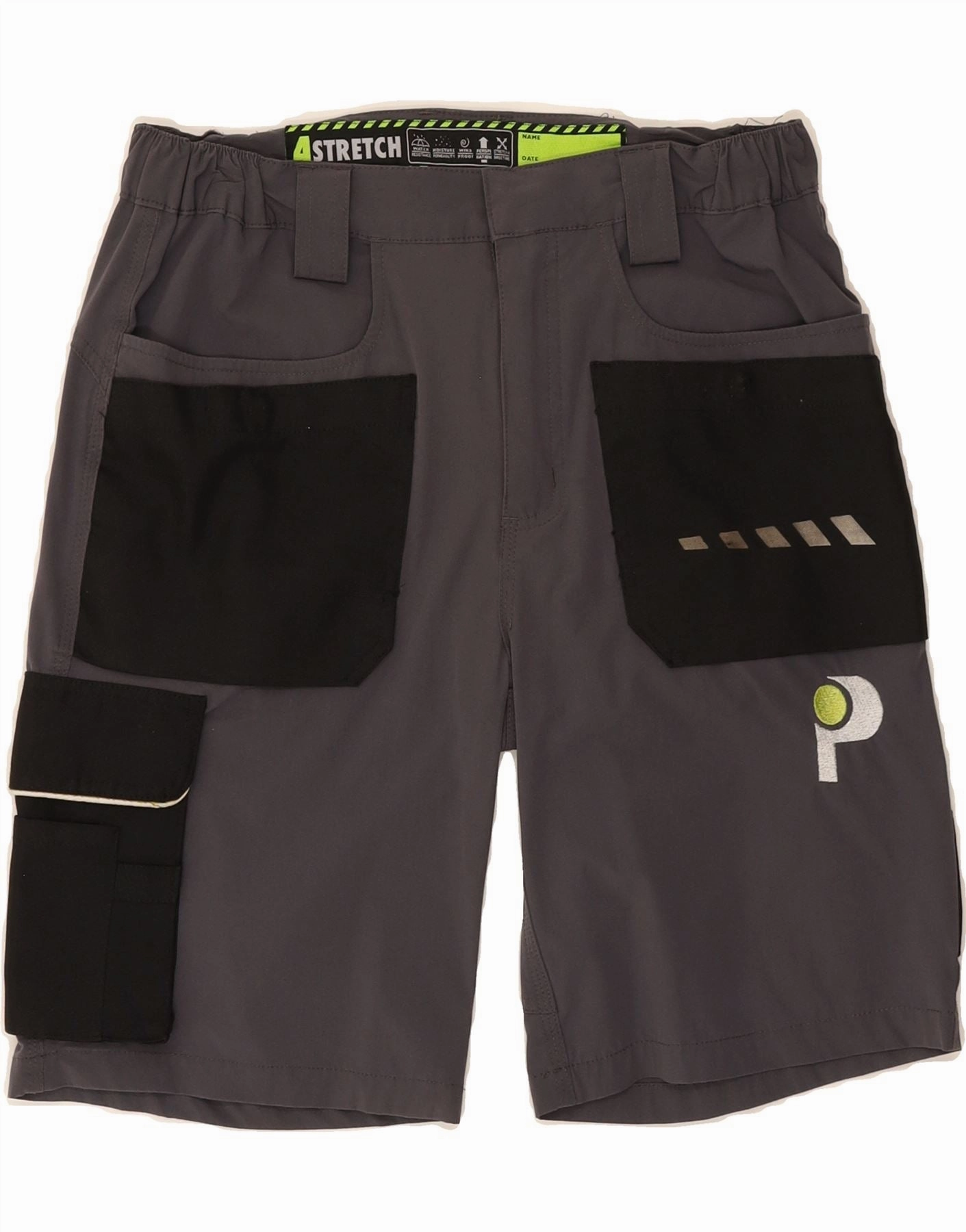 Minimal Finish Ventilated Panels VINTAGE Mens Cargo Shorts Small W28  Grey Colourblock Polyester