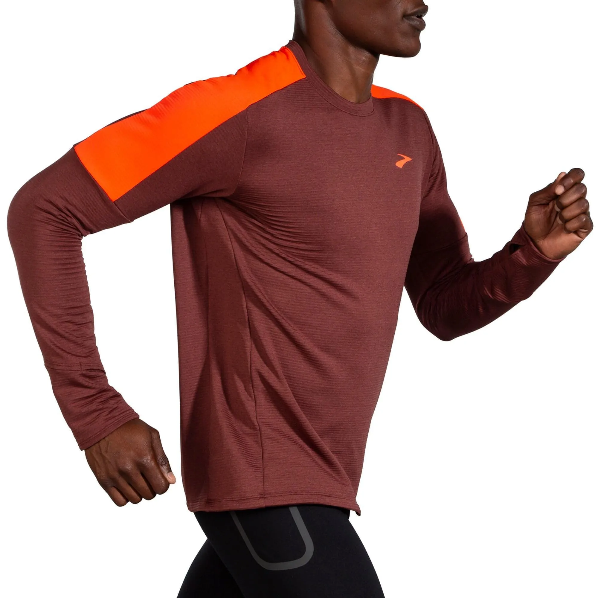 Travel Comfort Brooks Notch Thermal 2.0 Long Sleeve Mens Running Top - Red