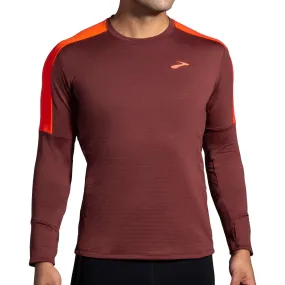 timeless Comfy Casual Brooks Notch Thermal 2.0 Long Sleeve Mens Running Top - Red