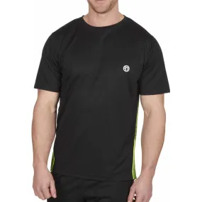 Red Tag Activewear Reflective Short Sleeve Mens Running Top - Black Chilly Day Wear