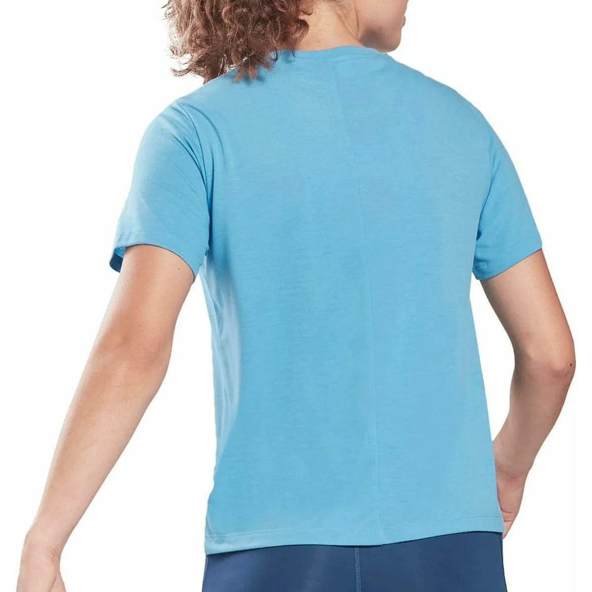 Reebok Workout Ready Supremium Short Sleeve Womens Training Top - Blue Lint Resistant Surface Versatile Trend