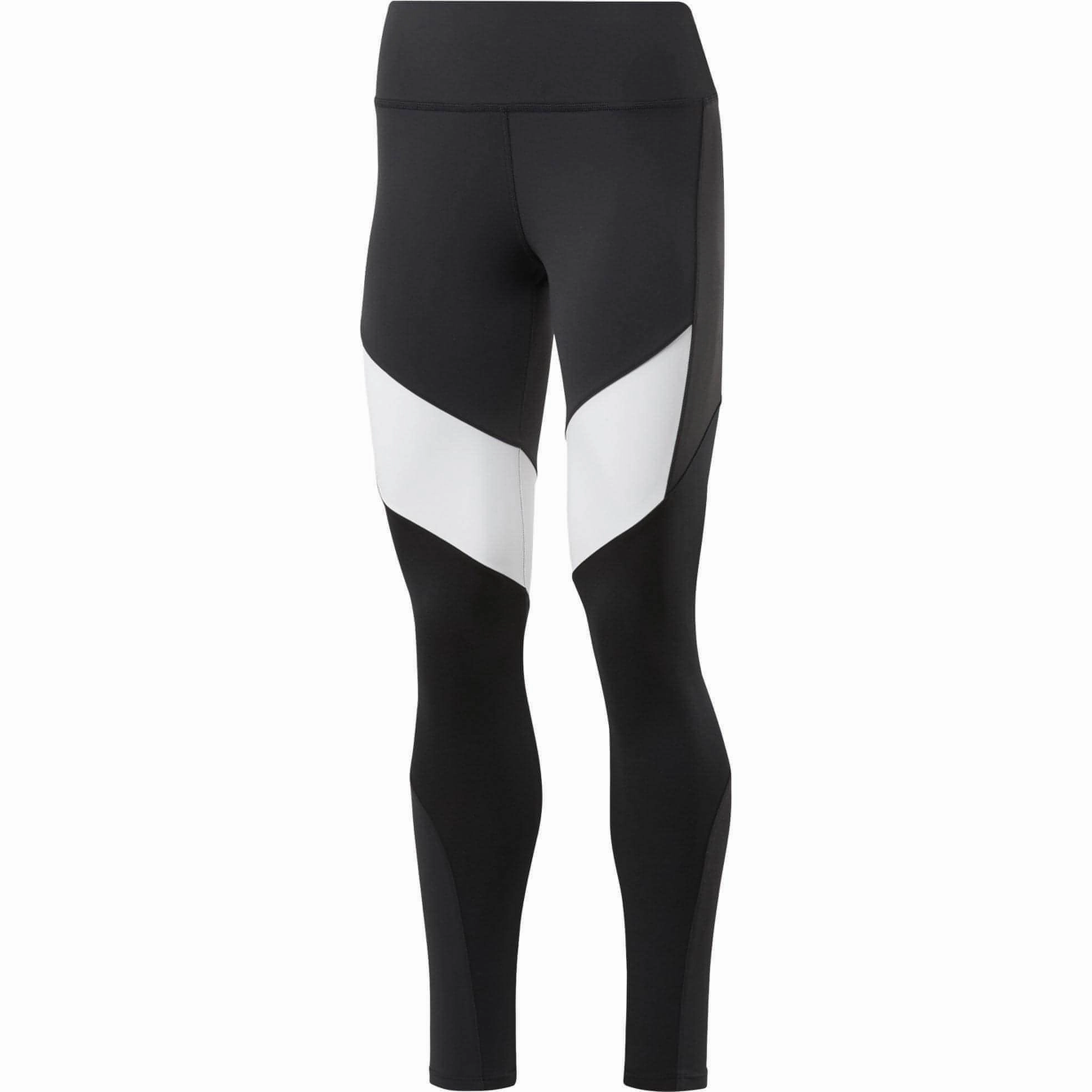 Reebok Lux 2.0 Mid Rise Womens Long Training Tights - Black Tall Fit Thermal Warm Ultimate support