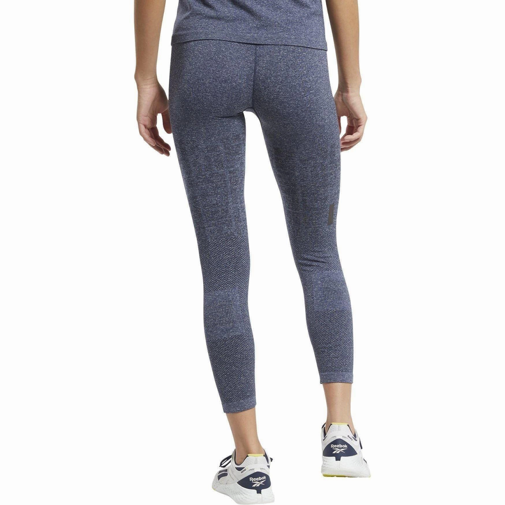 Reebok United By Fitness MYOKNIT Seamless Womens 7/8 Training Tights - Navy Comfort Flex Wear