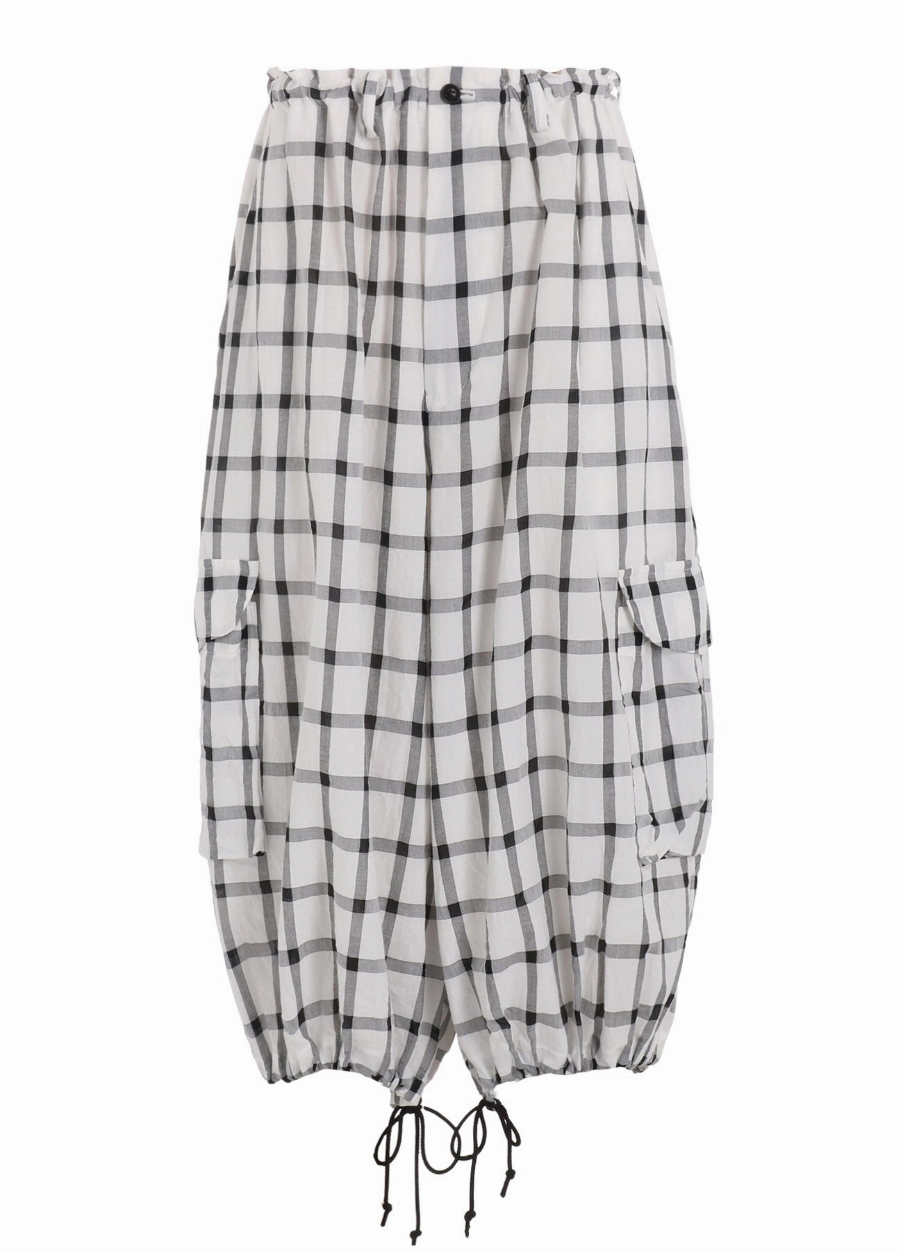 Chic casual COTTON CUPRO PLAID PANTS