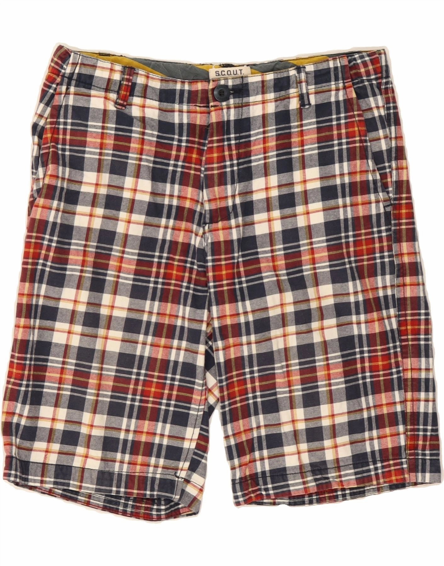 SCOUT Mens Chino Shorts Medium W30  Multicoloured Check Cotton Abrasion Resistant Surface