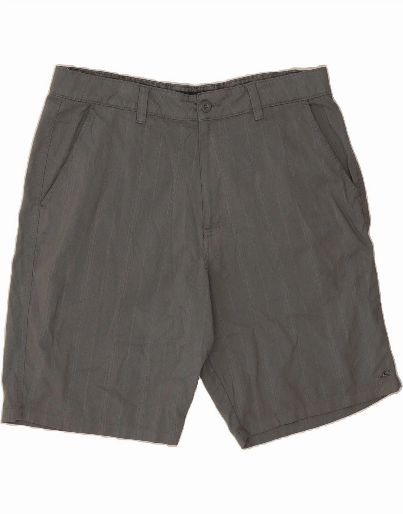 O'NEILL Mens Chino Shorts W38 XL  Grey Striped Polyester Workout Gear Eco Friendly Material