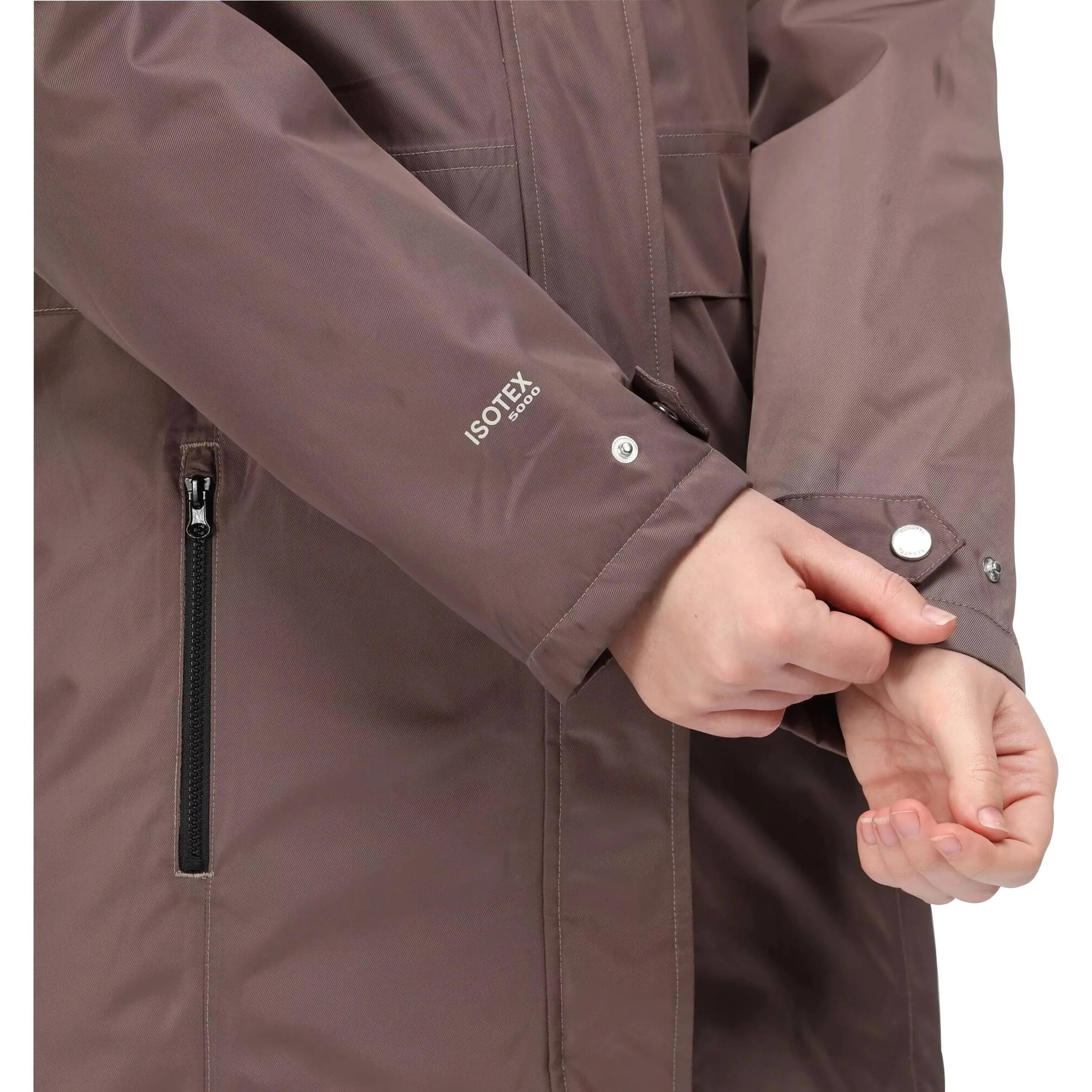 Cordlock Adjustment System Regatta Lexis Waterproof Insulated Womens Parka Jacket - Brown