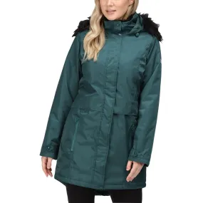 Regatta Lexis Waterproof Insulated Womens Parka Jacket - Green Compression Packed Design