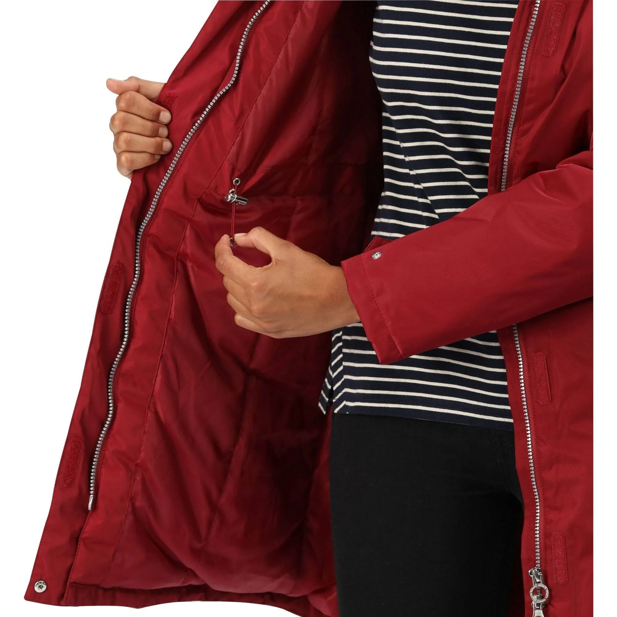 Influence Regatta Lexis Waterproof Insulated Womens Parka Jacket - Red