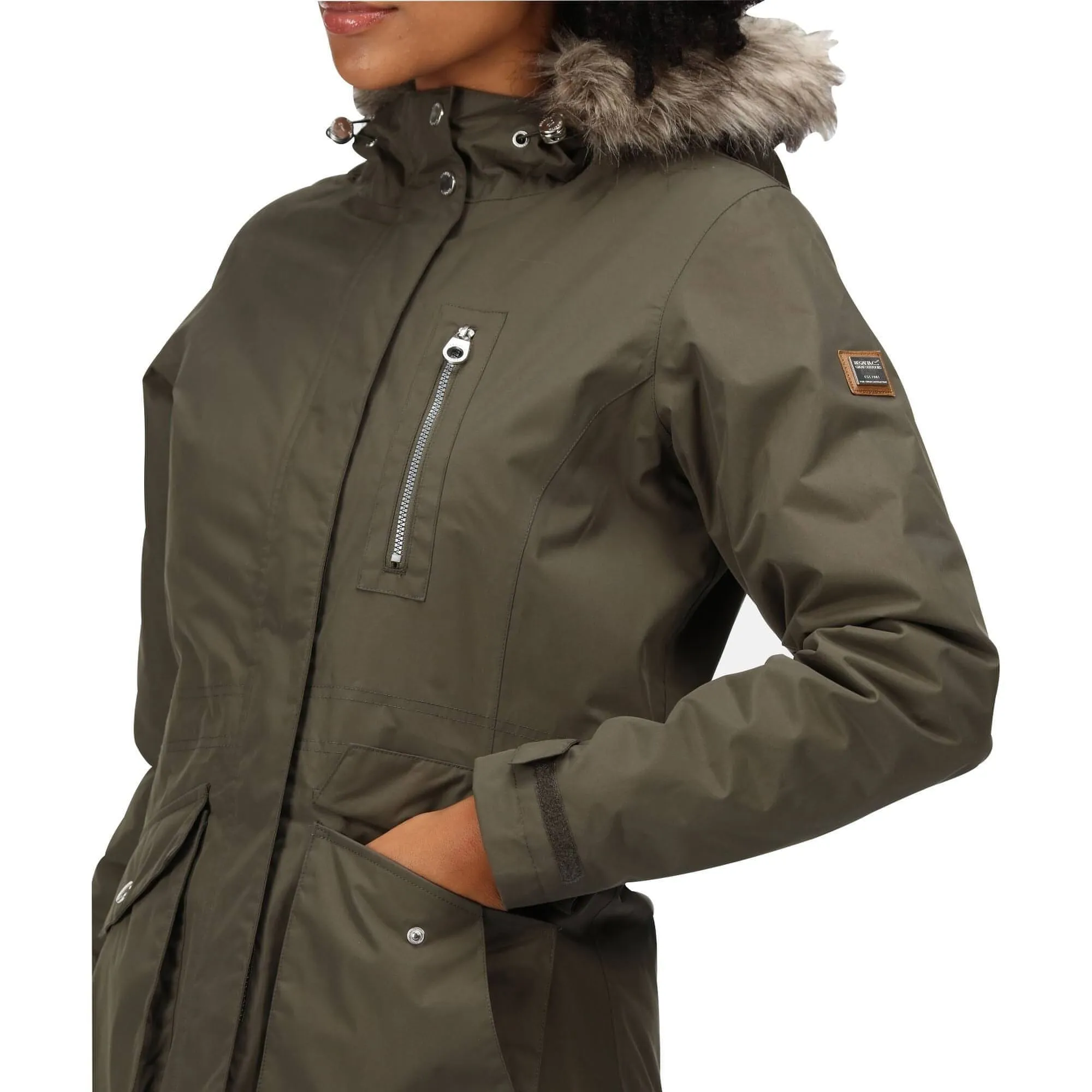 Regatta Serleena Insulated Womens Waterproof Jacket - Green Regular-fit Storm Resistant Closure