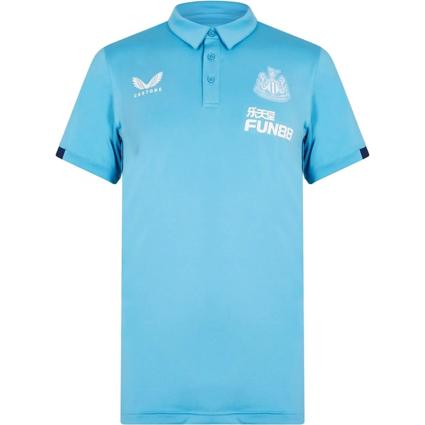 Castore Newcastle United Mens Travel Short Sleeve Polo Shirt - Blue Perfectly Fit Everyday Look Wear