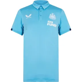 Castore Newcastle United Mens Travel Short Sleeve Polo Shirt - Blue suitable for all genders