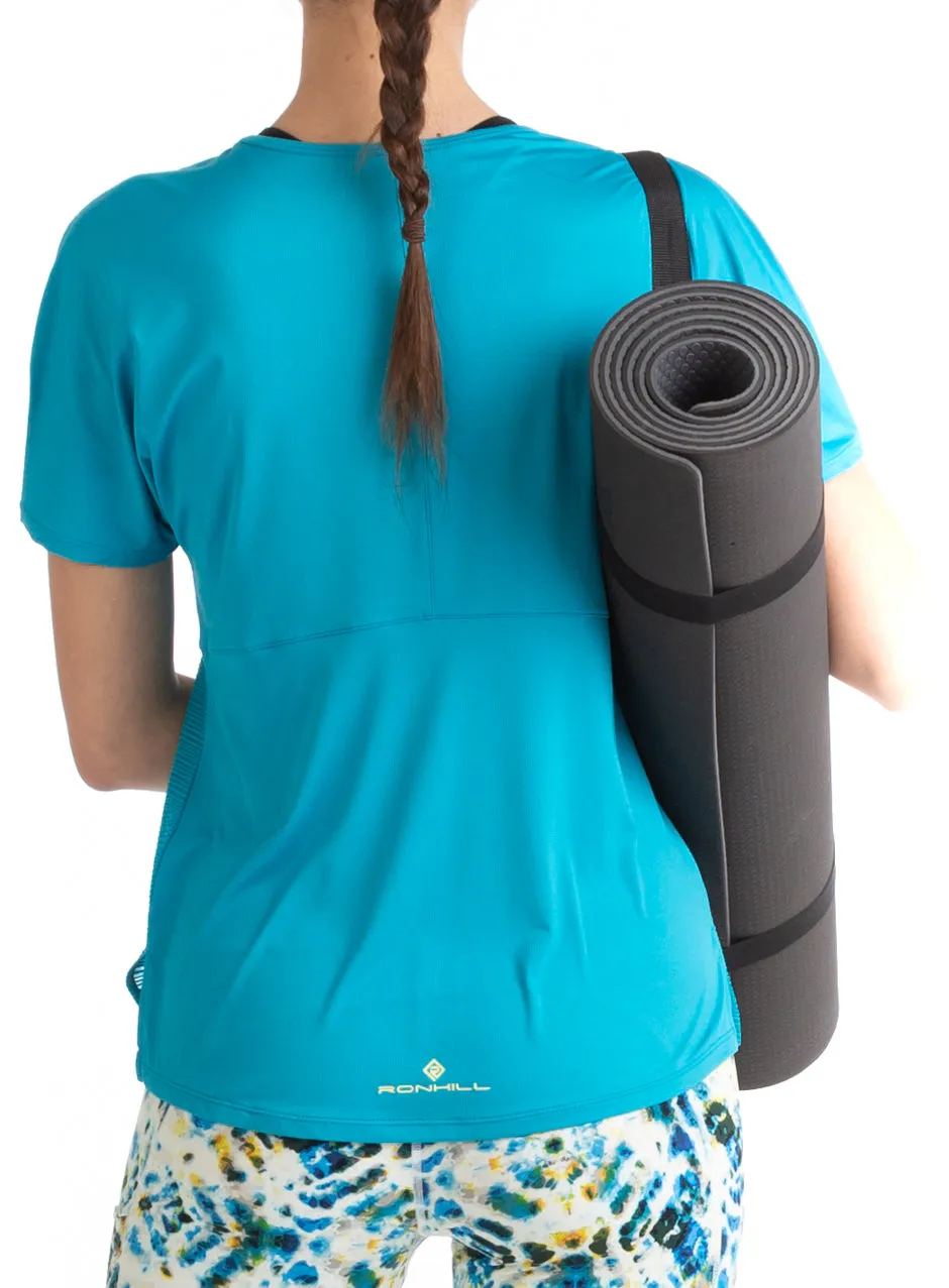 Ronhill Life Wellness Short Sleeve Womens Training Top - Blue UV Protection Fabric Stretchable Fabric