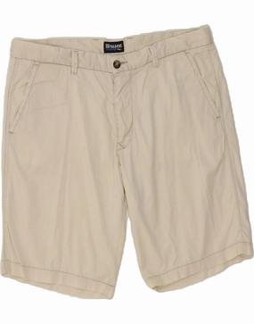 BLAUER Mens Chino Shorts W36 Large Off White Cotton Soft Layers