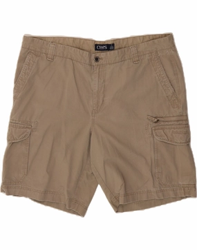 CHAPS Mens Cargo Shorts W42 2XL Beige Cotton Easy Comfort Fit Performance Wear