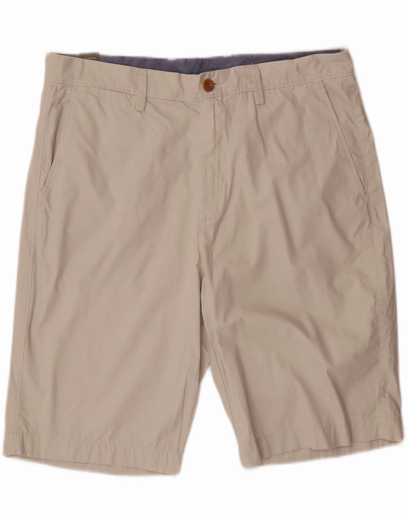 J. CREW Mens Chino Shorts W36 Large  Beige Cotton Anti Static Finish