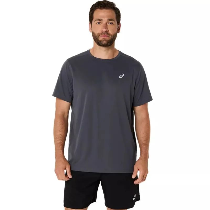 Travel Style ASICS Mens Silver SS Running Top