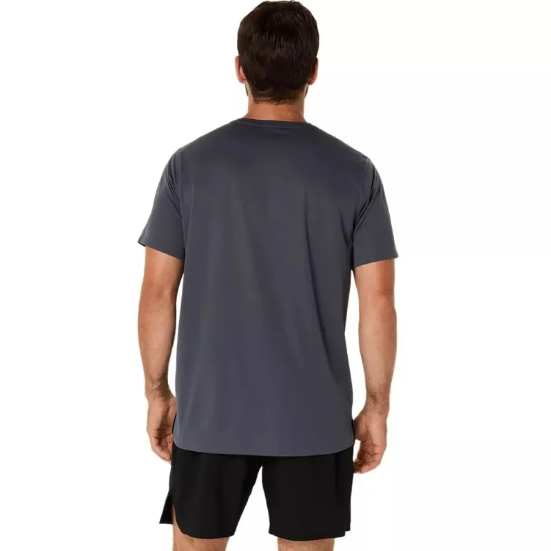 ASICS Mens Silver SS Running Top Printed design Business Meeting