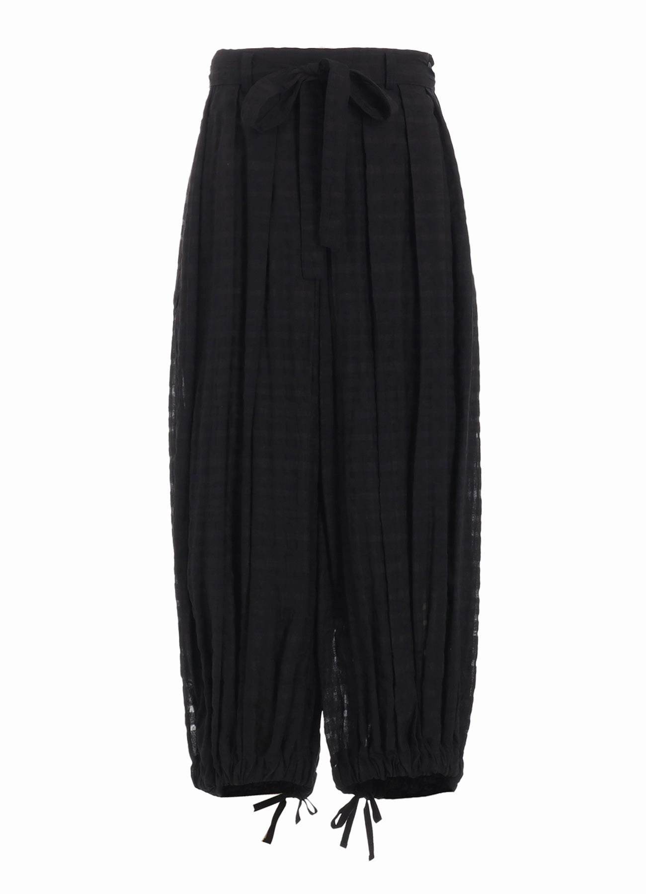 Compression Support Lining Tailored Silhouette PLAID TUCKED PANTS