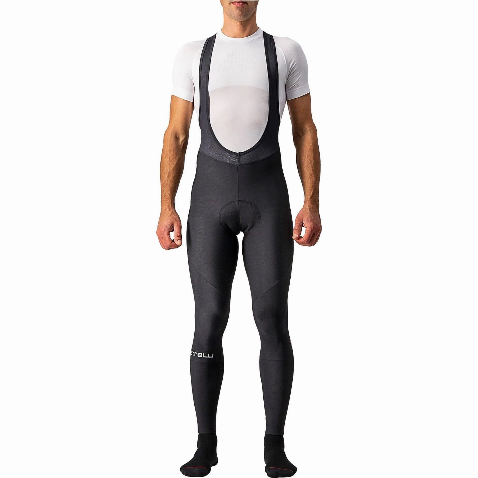 All-Terrain Comfort Athletic Performance Castelli Entrata Mens Cycling Bib Tights - Black