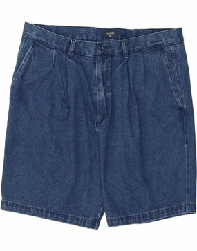 DOCKERS Mens Relaxed Fit Denim Shorts W38 XL Blue Cotton Slip Resistant Inner Grip