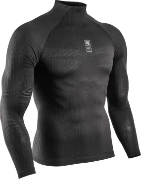 Breathable Layer Compressport 3D Thermo Long Sleeve Mens Base Layer Top - Black