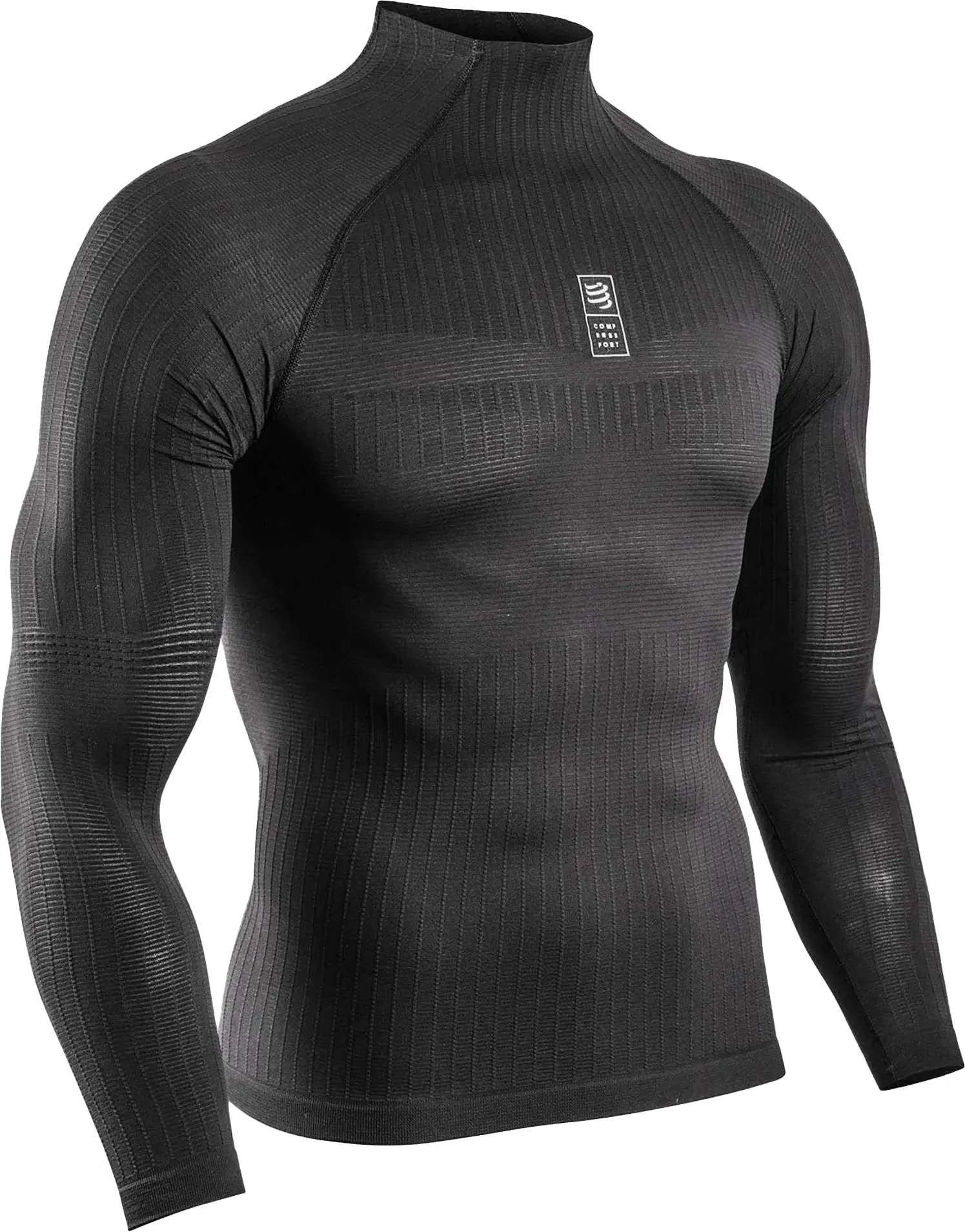 Compressport 3D Thermo Long Sleeve Mens Base Layer Top - Black rechargeable activity