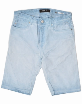 REPLAY Mens Denim Shorts W28 Small Blue Cotton Comfy Cut