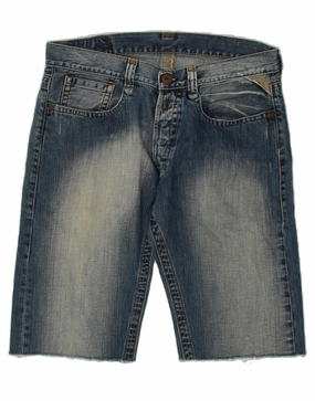 REPLAY Mens Denim Shorts W33 Medium  Blue Cotton fashion industry stretchy design