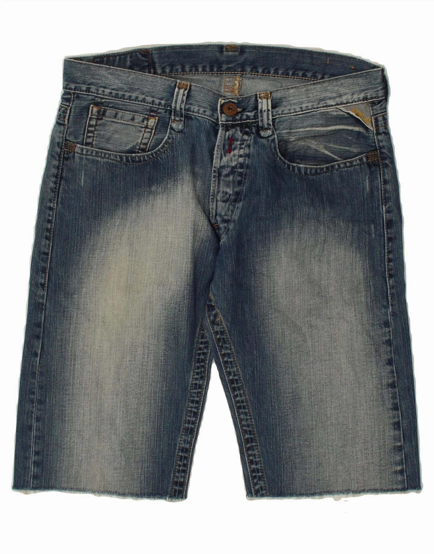 REPLAY Mens Denim Shorts W33 Medium  Blue Cotton fashion industry stretchy design