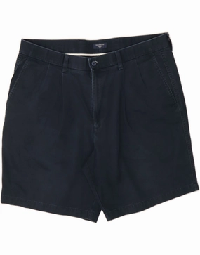 DOCKERS Mens Relaxed Fit Chino Shorts W38 XL Navy Blue Cotton Quick Fit Performance