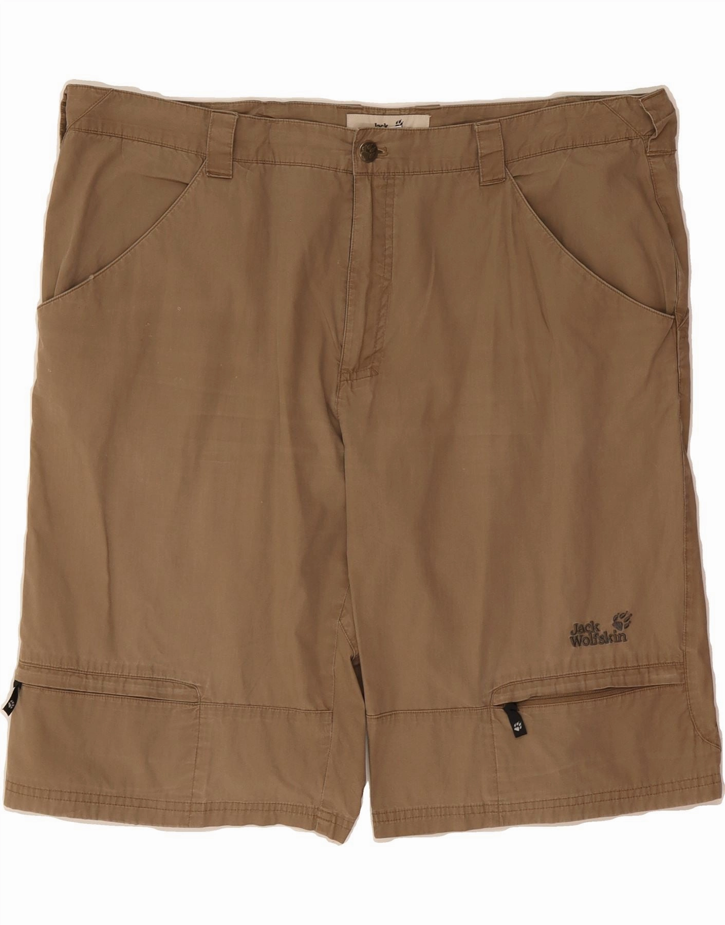 JACK WOLFSKIN Mens Cargo Shorts  W39 XL Brown Cotton Compression Support Layer