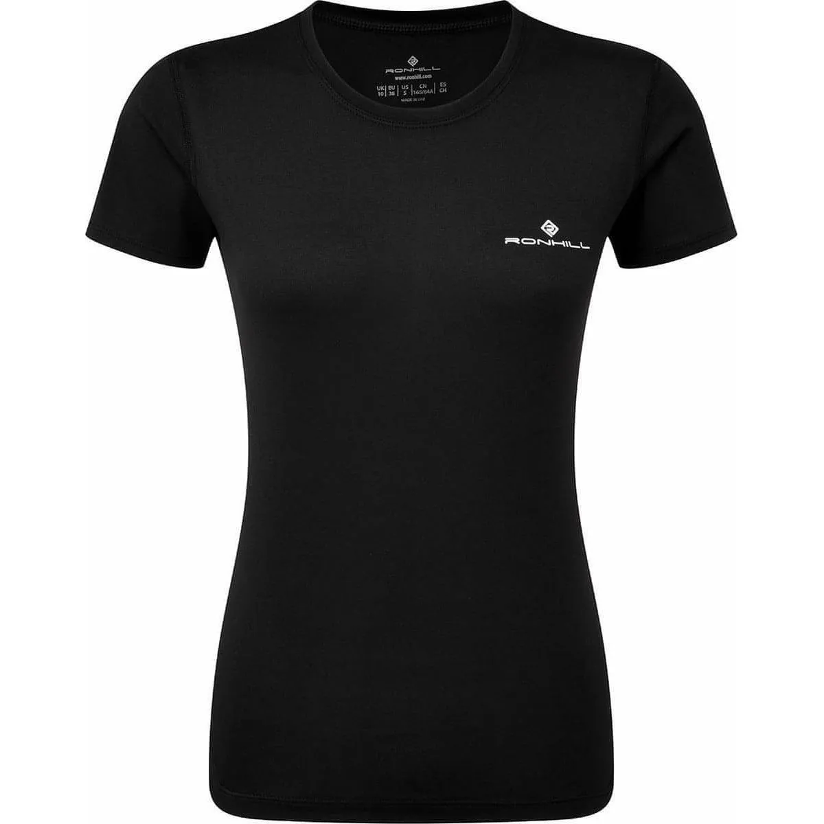 Ronhill Core Short Sleeve Womens Running Top - Black Durable Color Retention