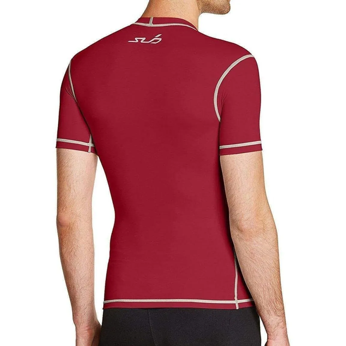 Seasonal top Seasonal Fashion Sub Sports Dual Compression Baselayer Mens Short Sleeve Top - Red