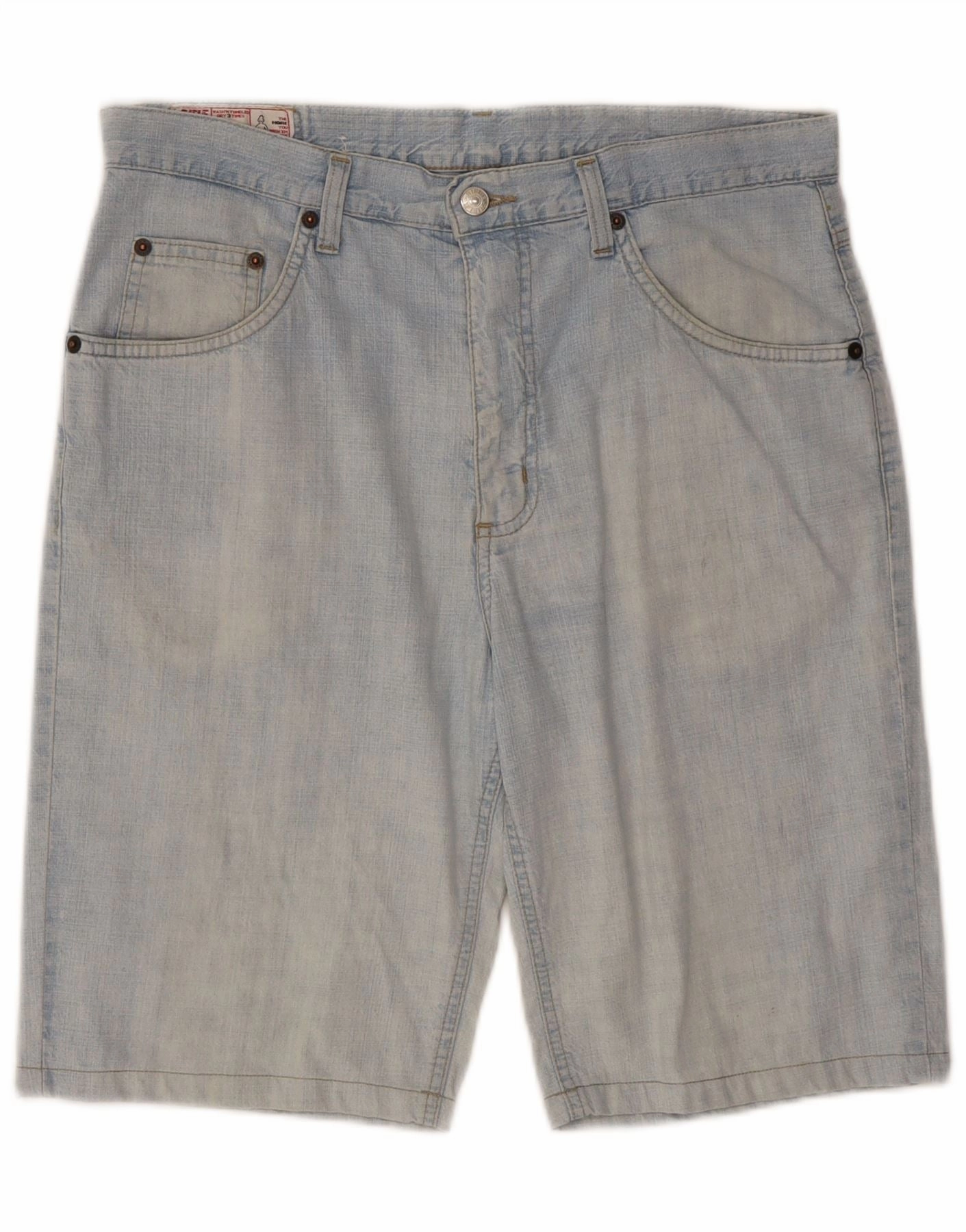 RIFLE Mens Denim Shorts W32 Medium Blue Sleek Waistband