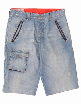 swim trunks Light Stretch RIFLE Mens Denim Shorts W33 Large Blue Cotton