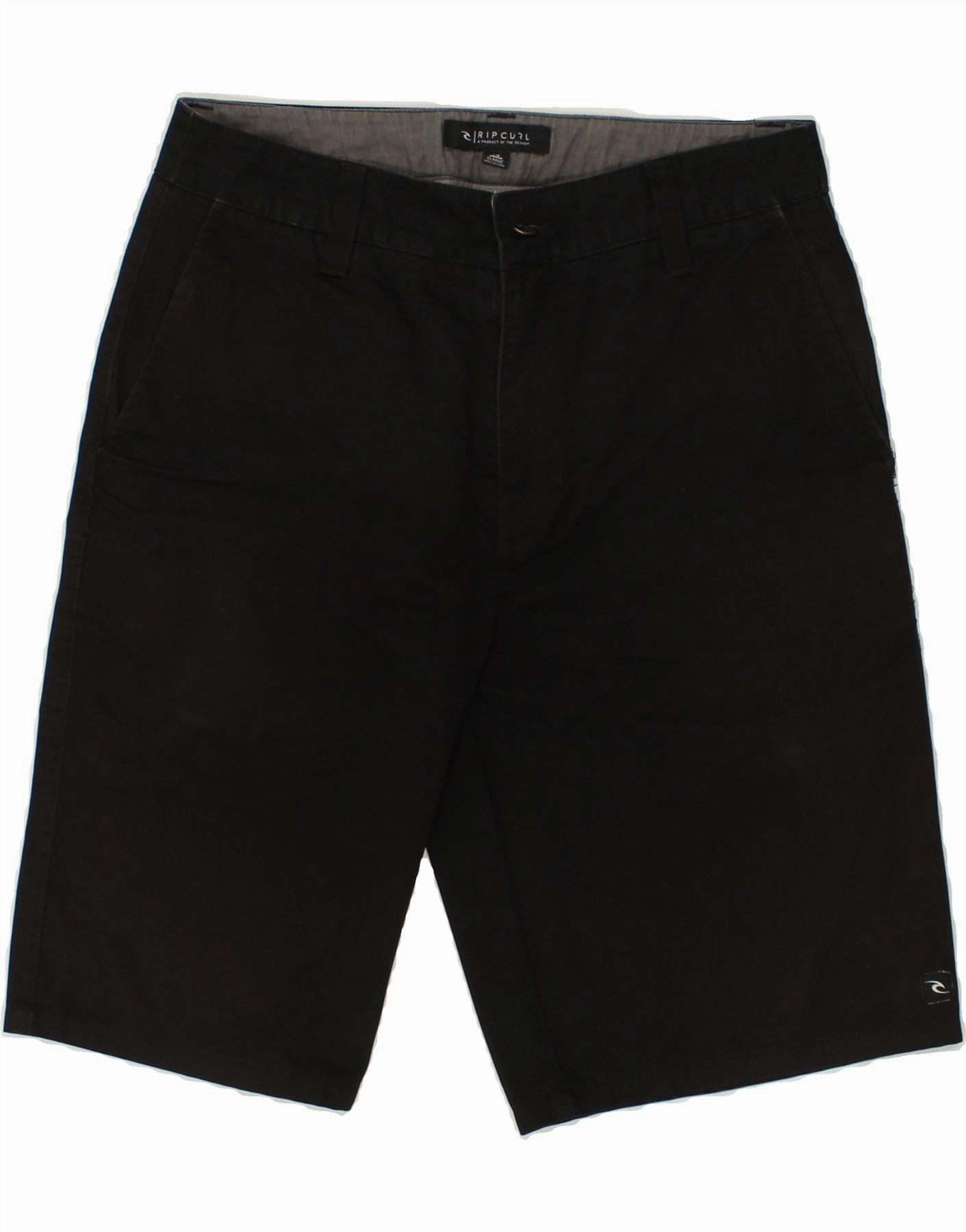 Trendy Fit RIP CURL Mens Classic Chino Shorts W28  Small Black Cotton